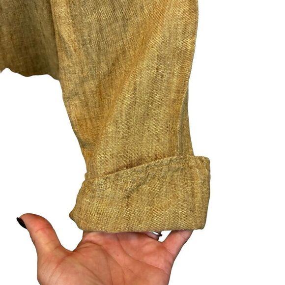 Ladies Flax Linen Button‎ Down Shirt Jacket Size Large Tan Color - Picture 4 of 13